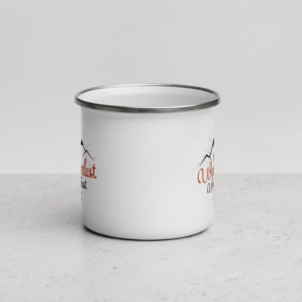 In Wanderlust We Trust Enamel Mug