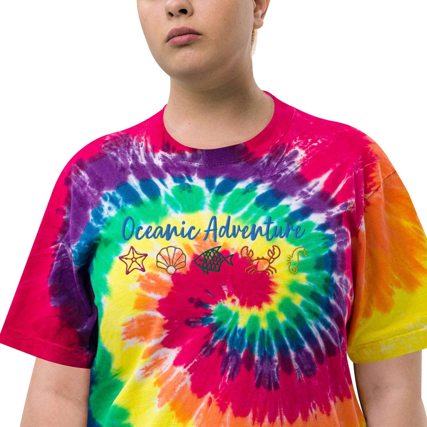 Oceanic Adventure Oversized Tie-dye T-Shirt