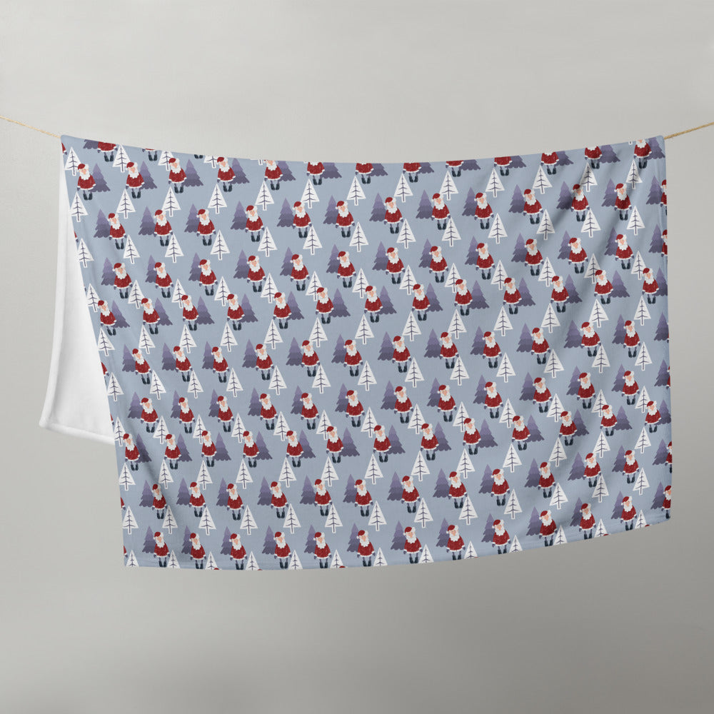 Santa Christmas Throw Blanket 50″ × 60″ (127 × 153 cm)