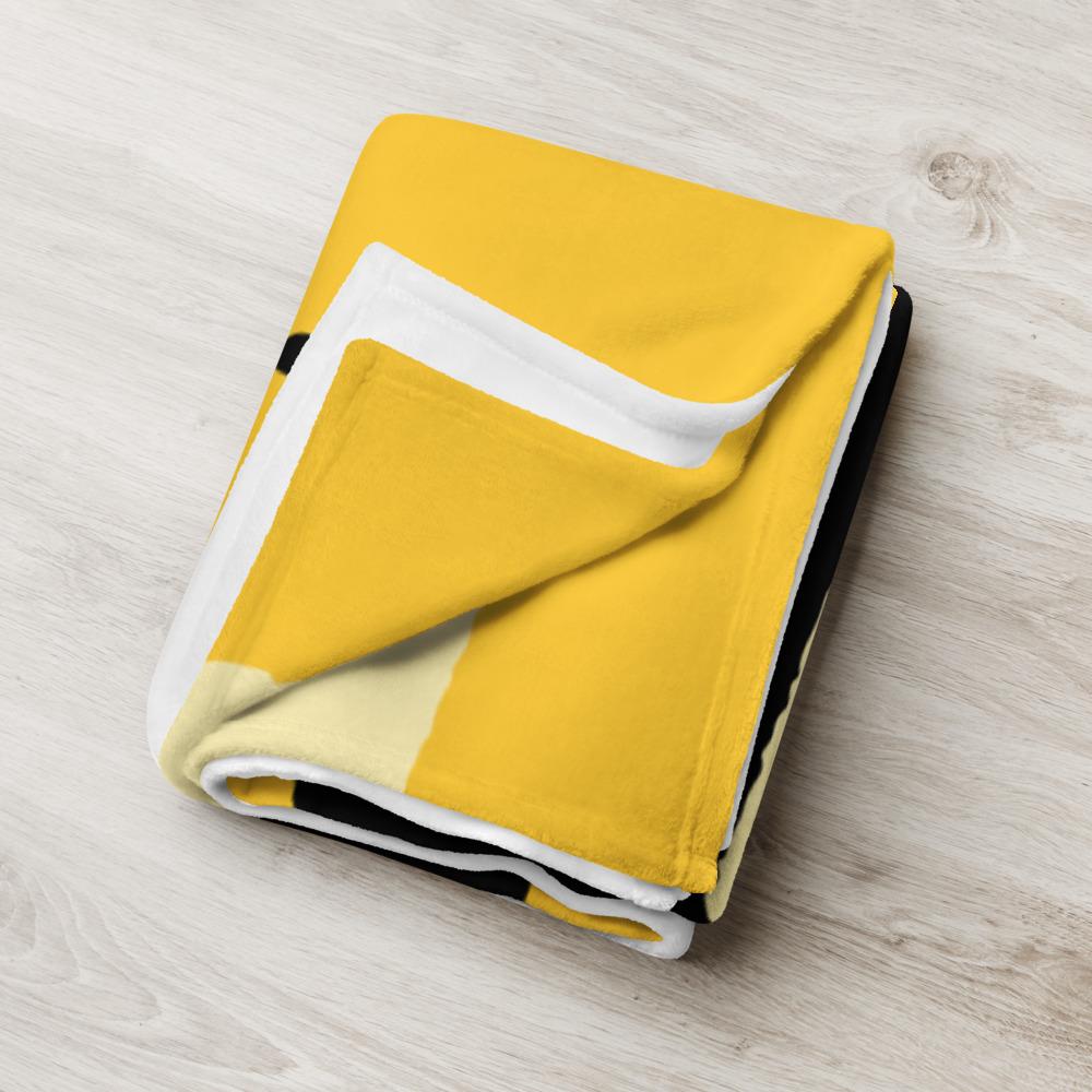 Abstract Yellow and Black Throw Blanket 50″ × 60″