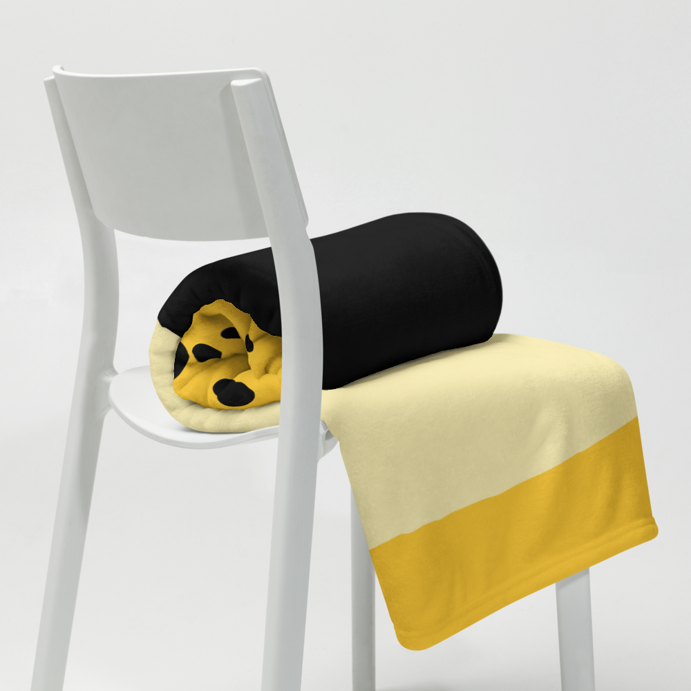 Abstract Yellow and Black Throw Blanket 50″ × 60″