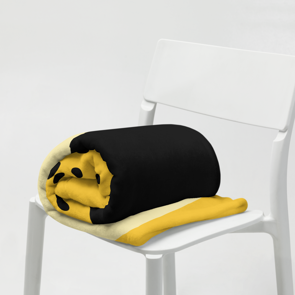 Abstract Yellow and Black Throw Blanket 50″ × 60″