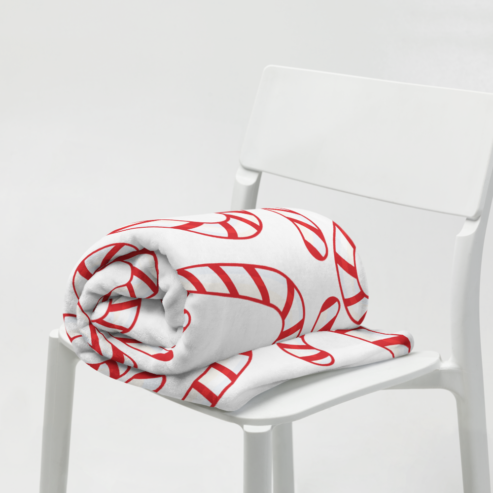 Candy Cane Christmas Throw Blanket 50″ × 60″