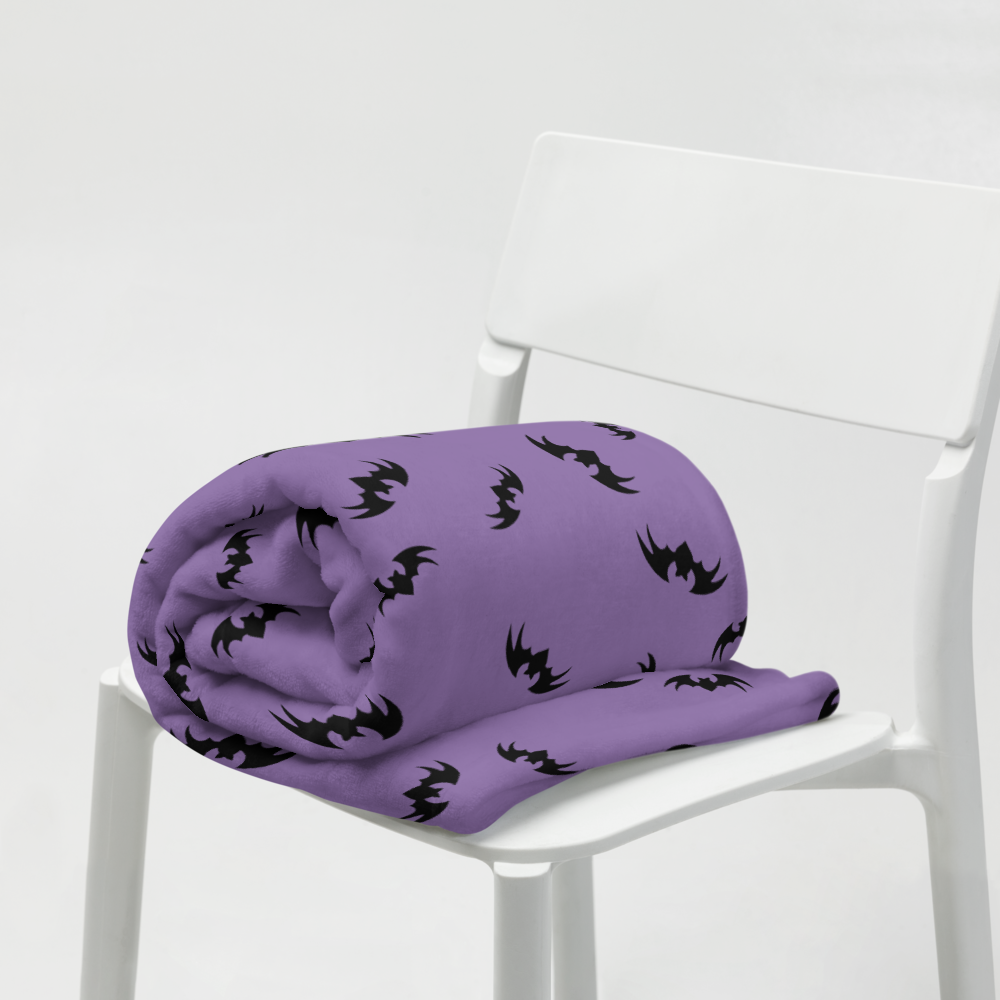 Bats Throw Blanket - Purple 50″ × 60″