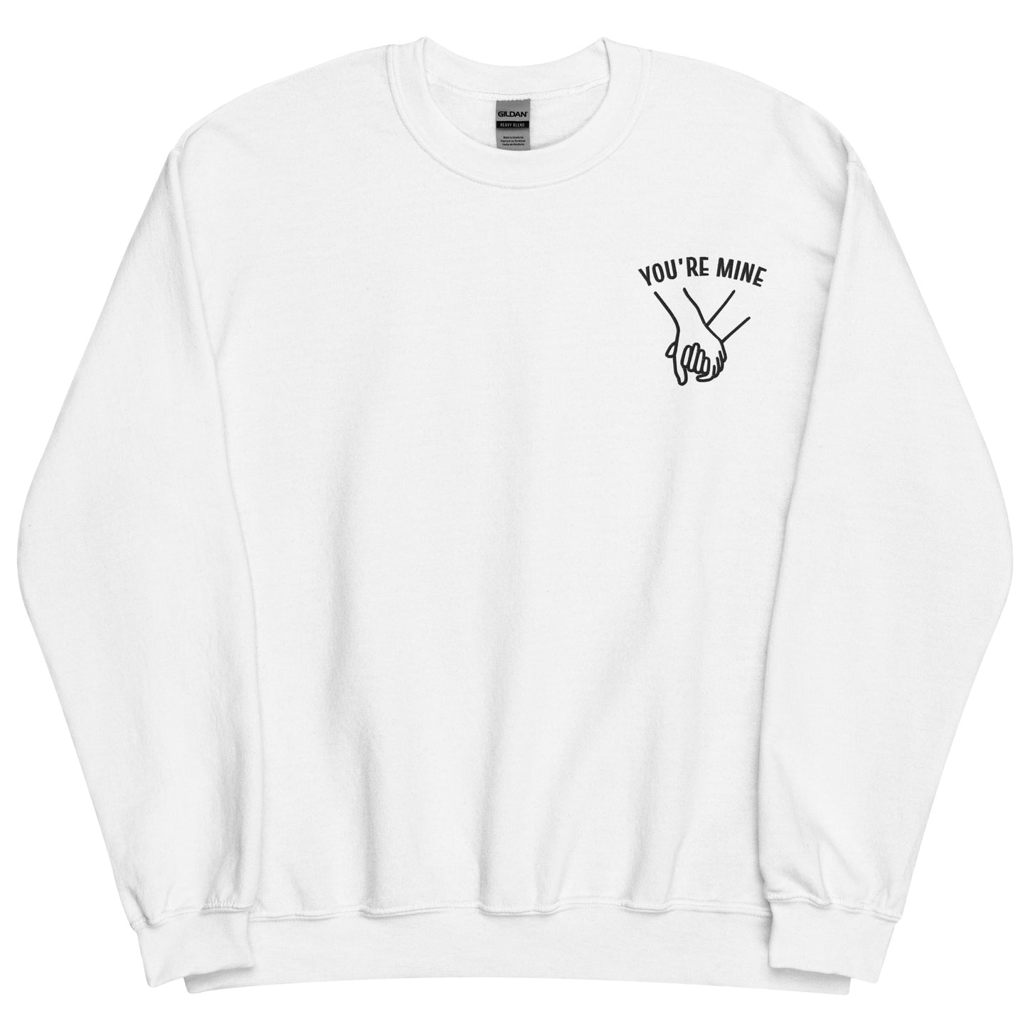 You're Mine, Forever Yours Embroidered Couple Sweatshirts - Black/White