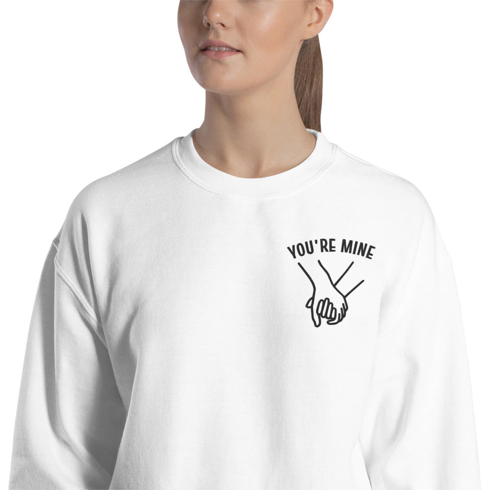You're Mine, Forever Yours Embroidered Couple Sweatshirts - Black/White