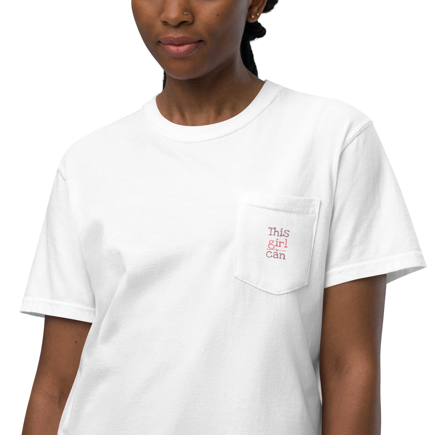 Comfort Colors This Girl Can Printed Pocket T-Shirt