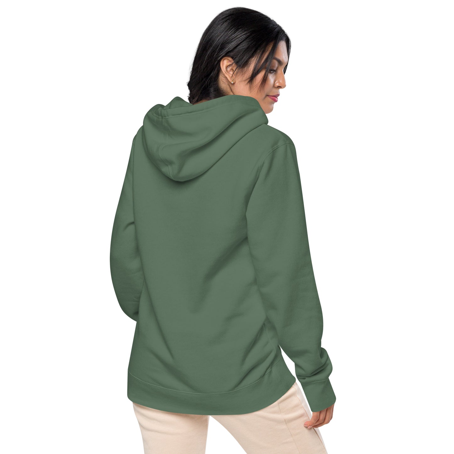 Red Embroidered Rose Gender Neutral Pigment-dyed Hoodie