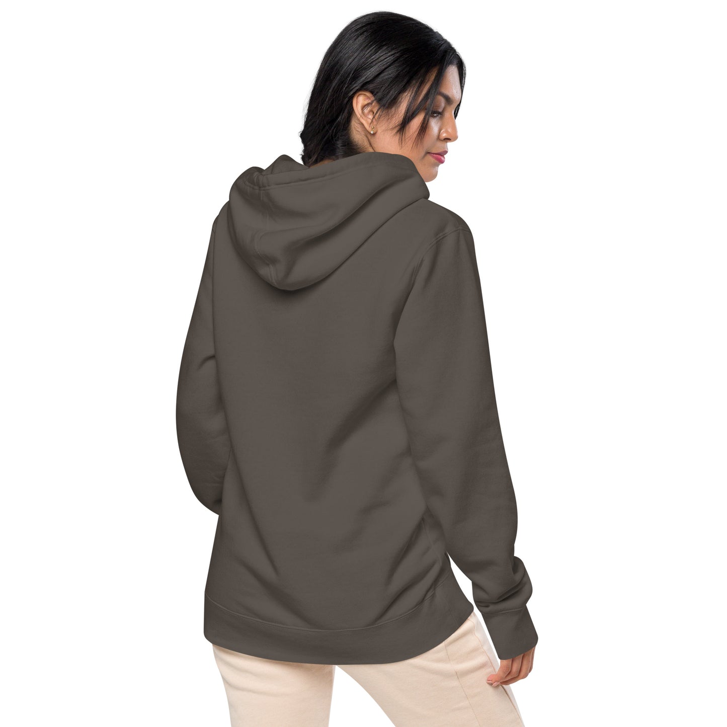 Red Embroidered Rose Gender Neutral Pigment-dyed Hoodie
