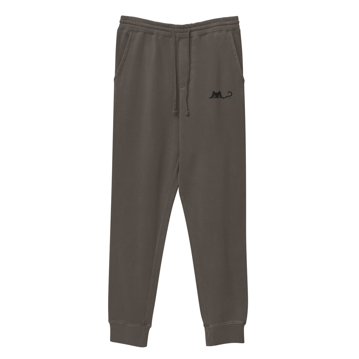 Embroidered Black Cat Sweatpants