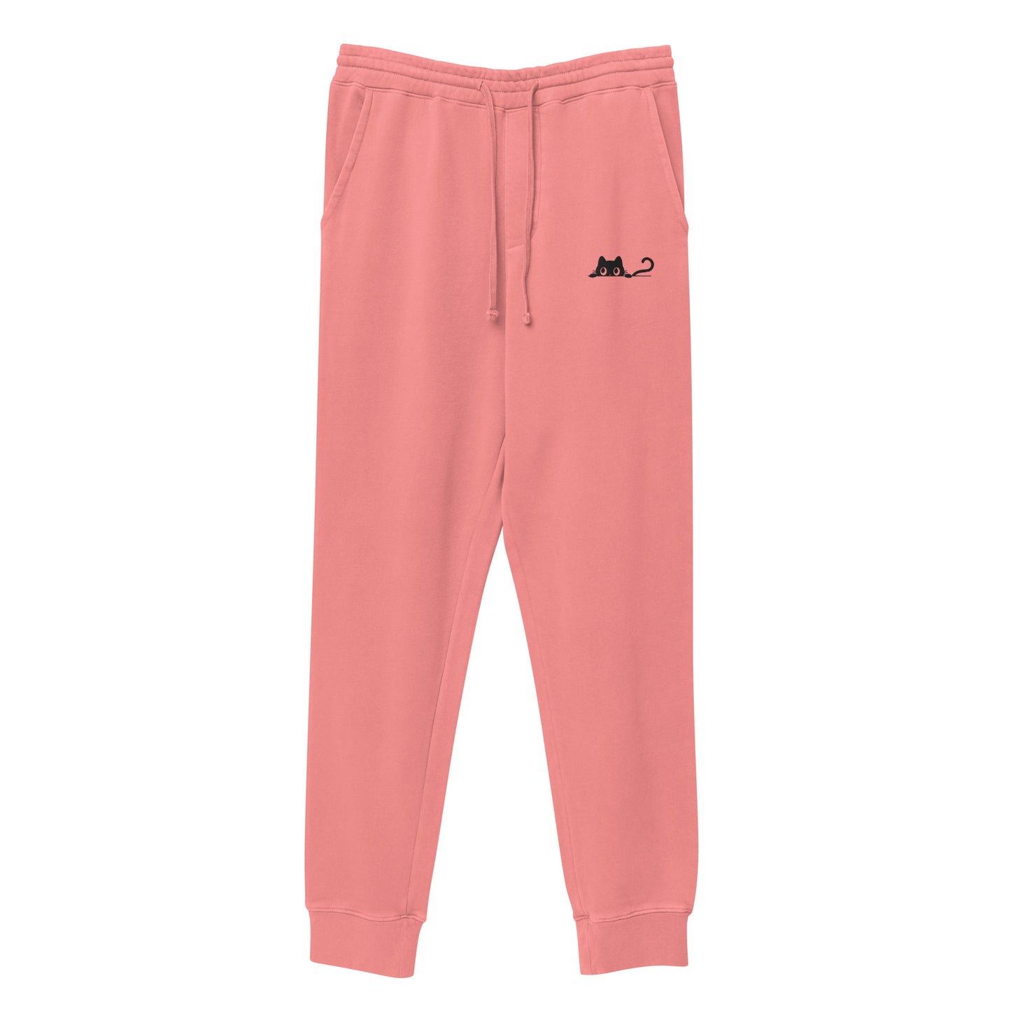 Embroidered Black Cat Sweatpants