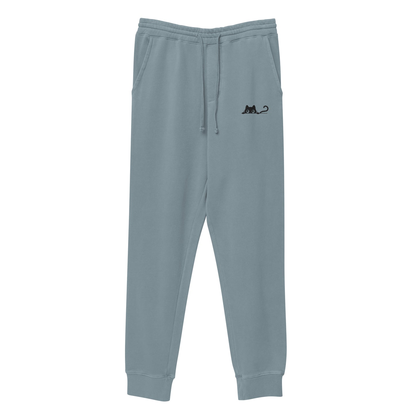 Embroidered Black Cat Sweatpants