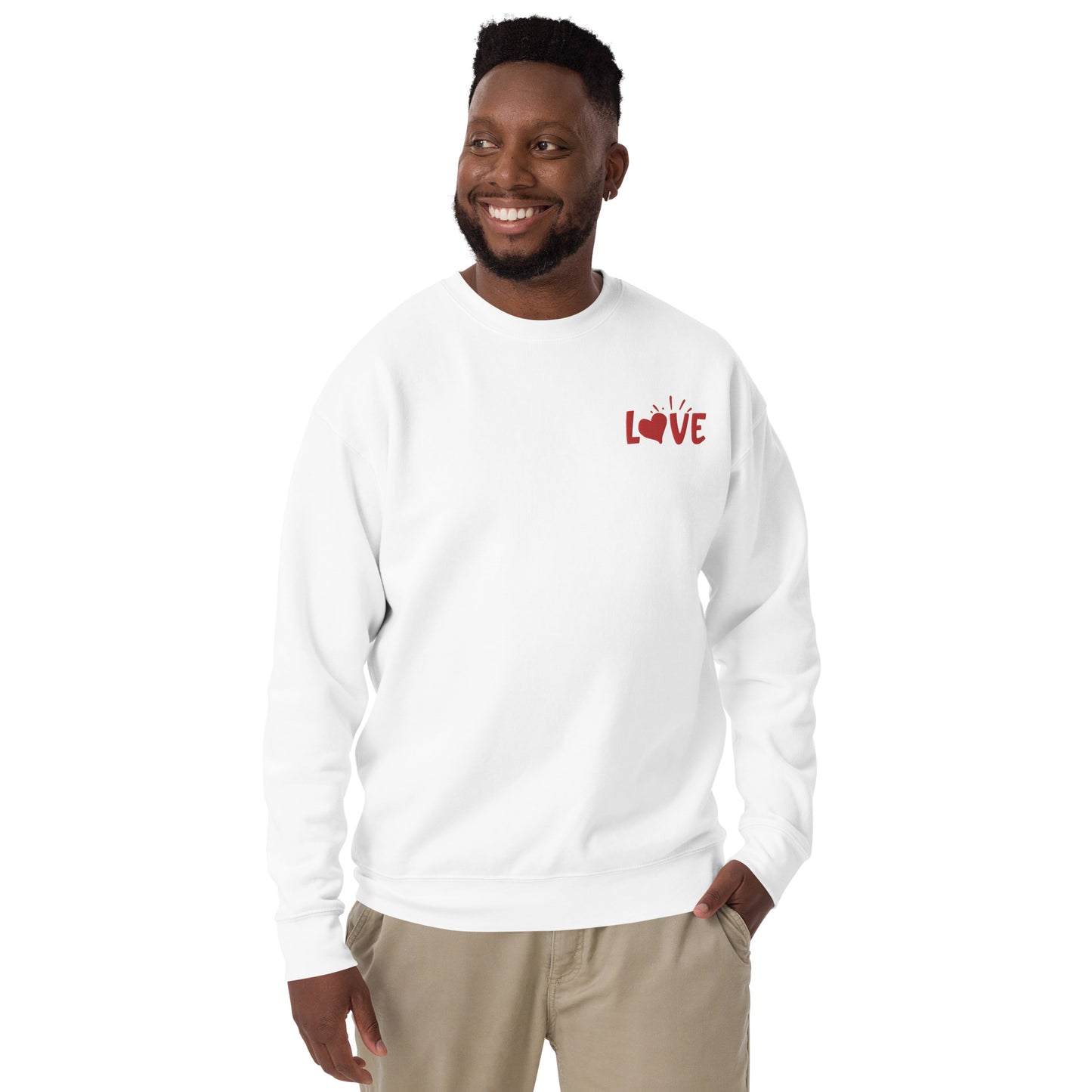 Love Embroidered Couple Unisex Premium Sweatshirt