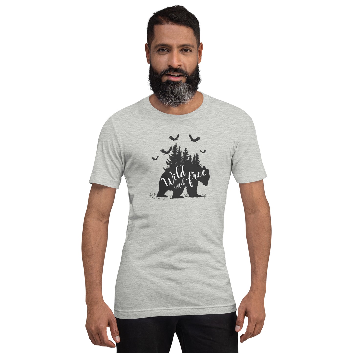 Wild and Free Black and White Design Unisex T-Shirt