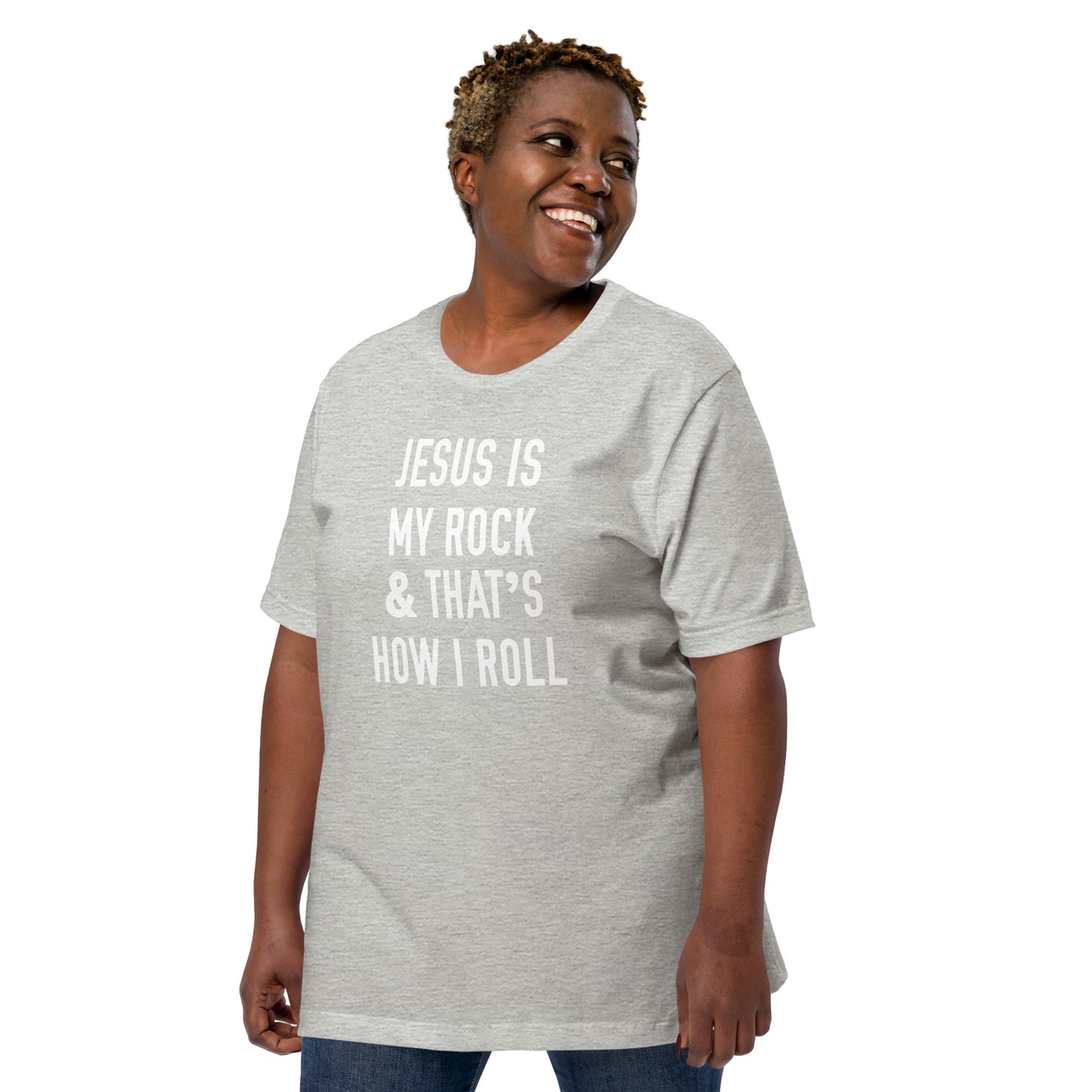 Jesus Is My Rock & That's How I Roll Graphic Tee - Women