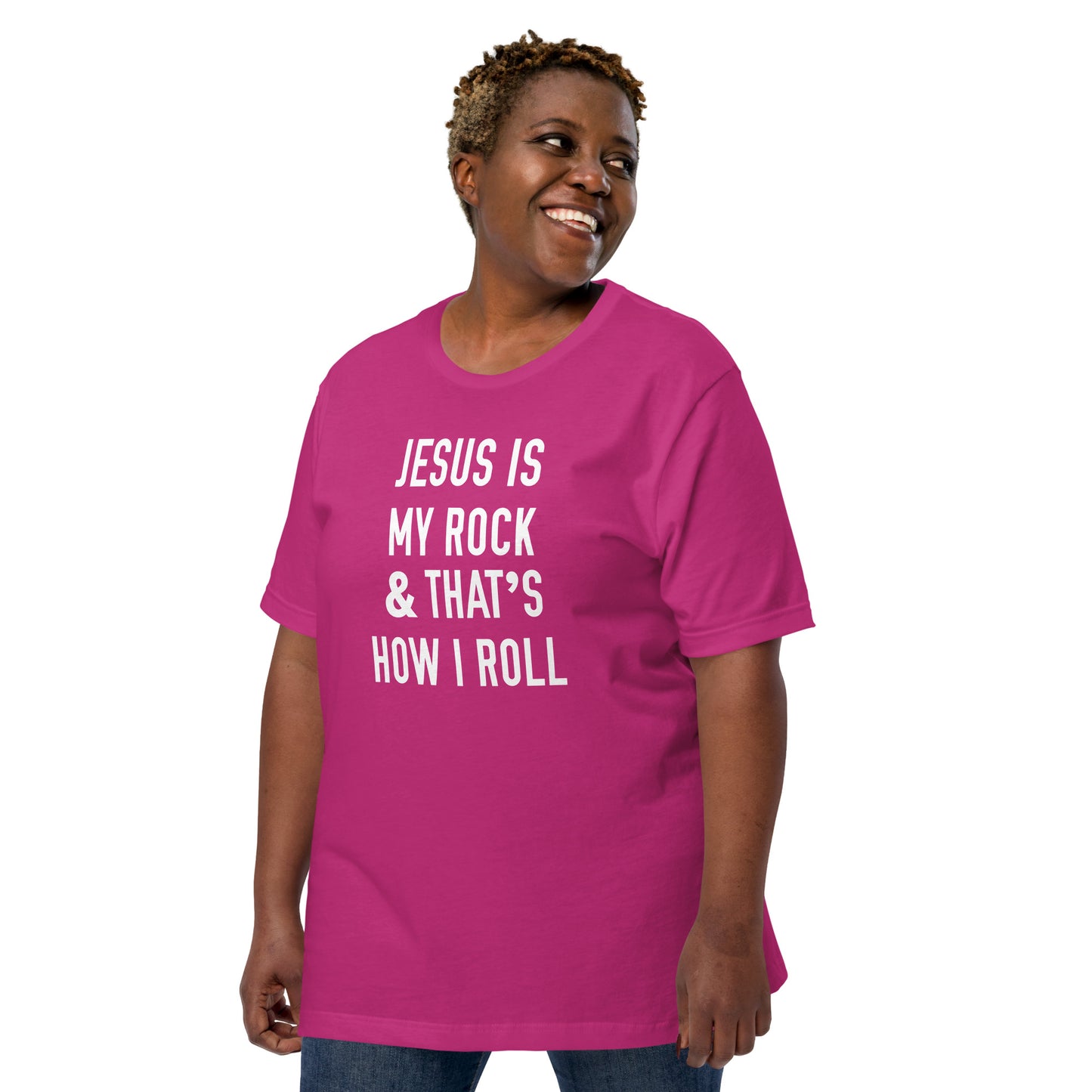 Jesus Is My Rock & That's How I Roll Graphic Tee - Women