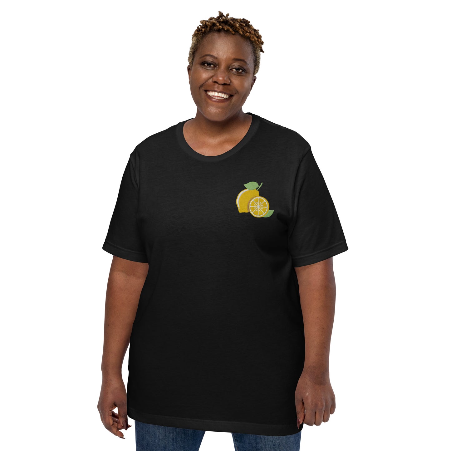 Embroidered Lemon Unisex Graphic T-Shirt