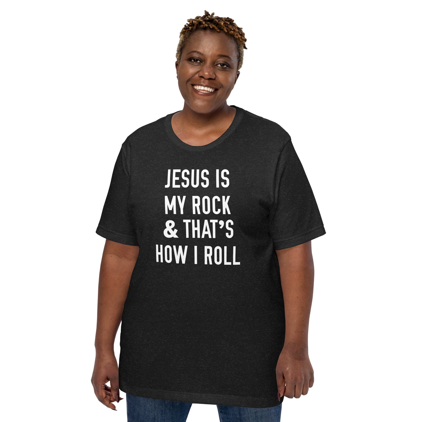 Jesus Is My Rock & That's How I Roll Graphic Tee - Women