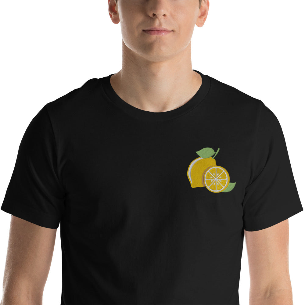 Embroidered Lemon Unisex Graphic T-Shirt