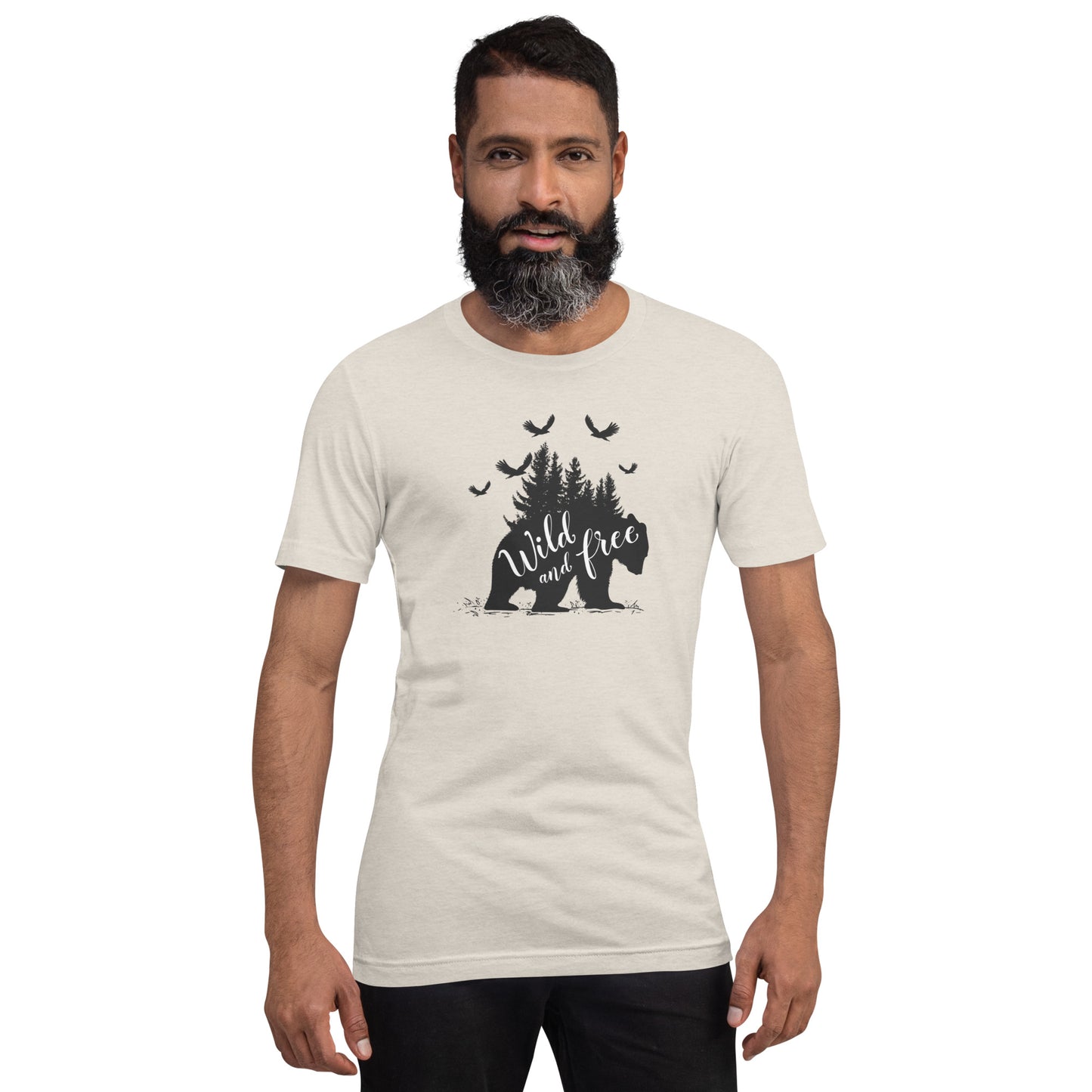 Wild and Free Black and White Design Unisex T-Shirt