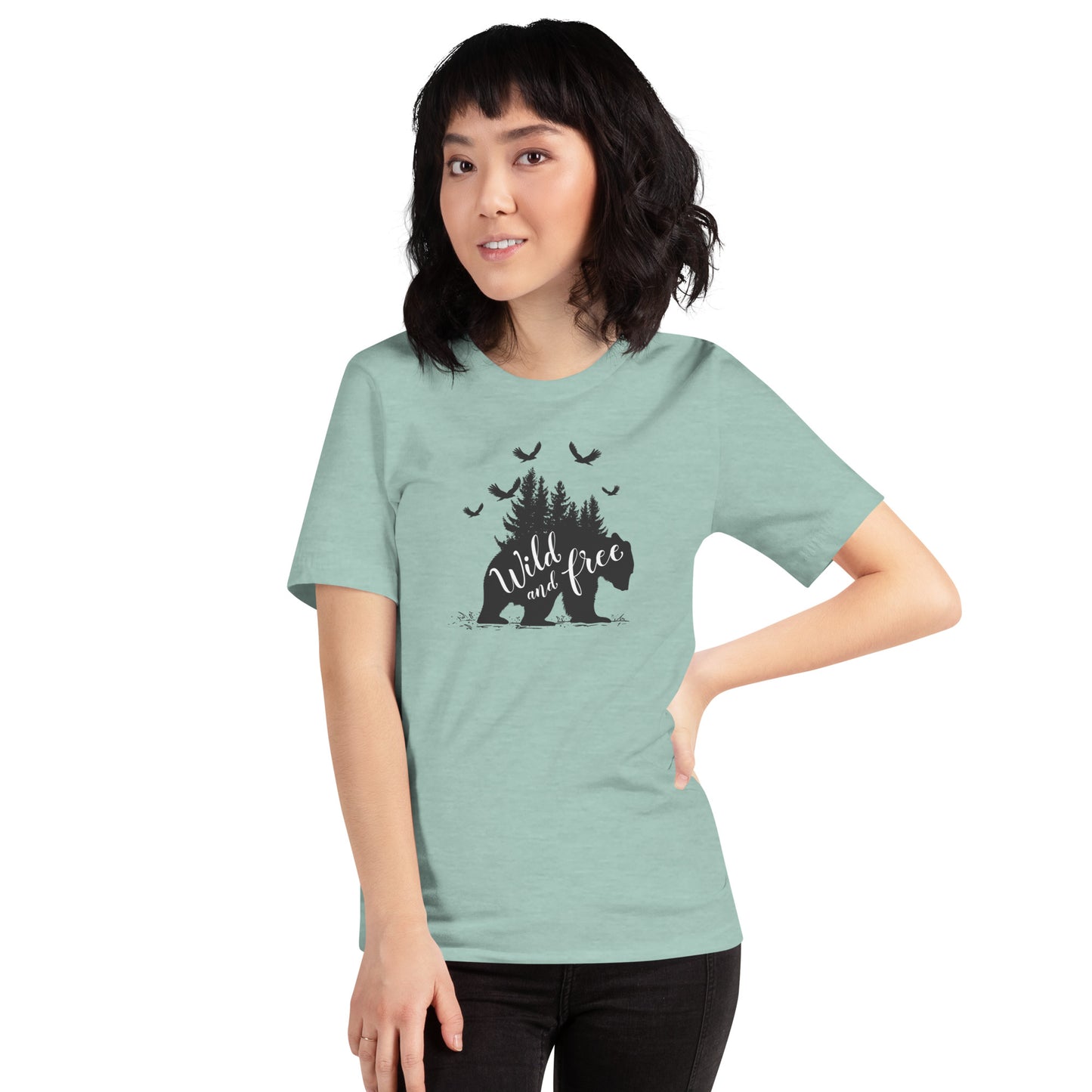 Wild and Free Black and White Design Unisex T-Shirt