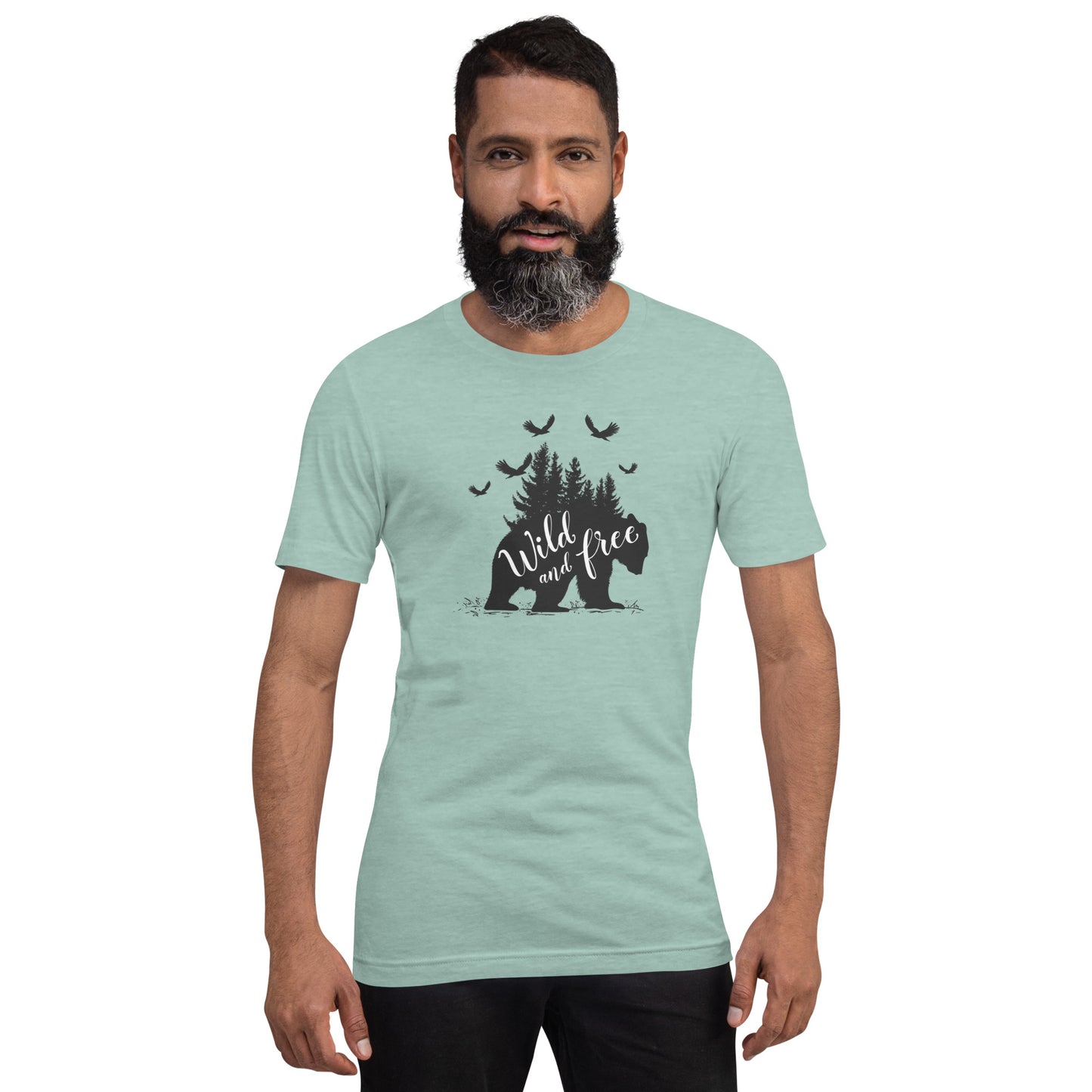 Wild and Free Black and White Design Unisex T-Shirt