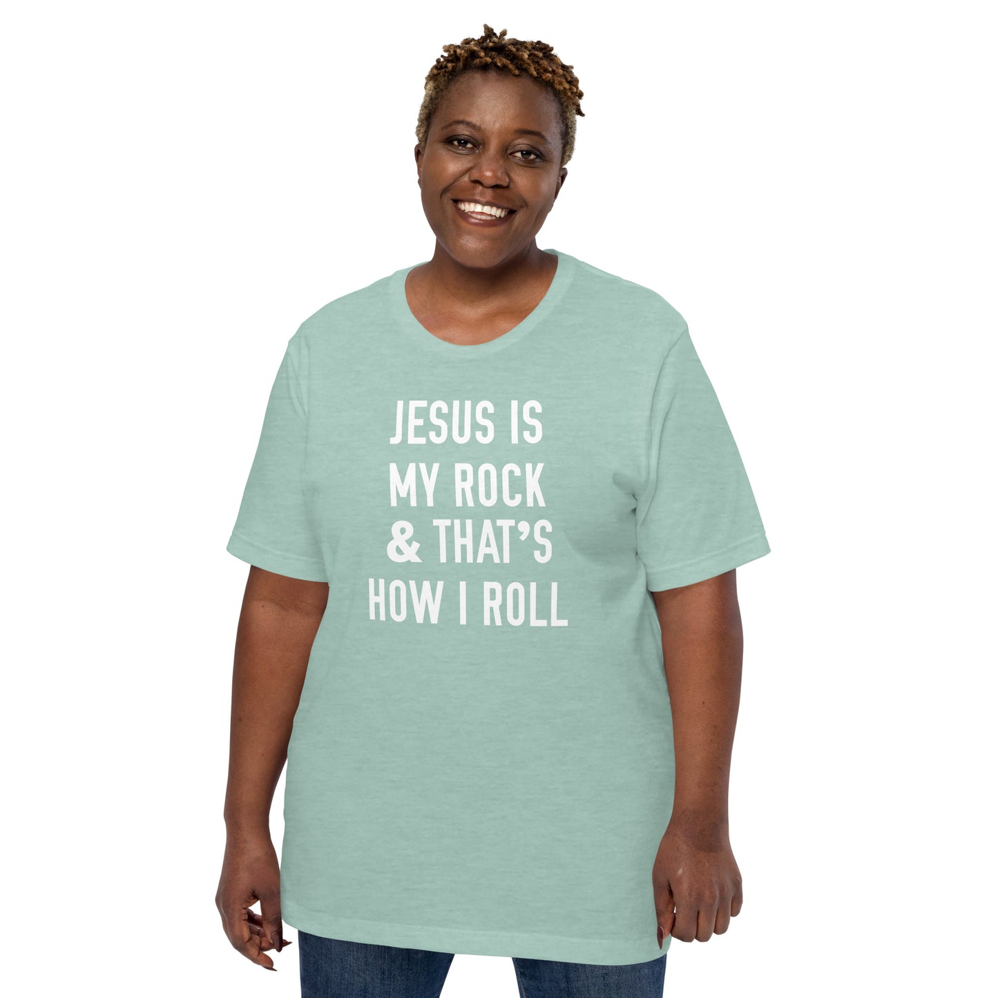 Jesus Is My Rock & That's How I Roll Graphic Tee - Women