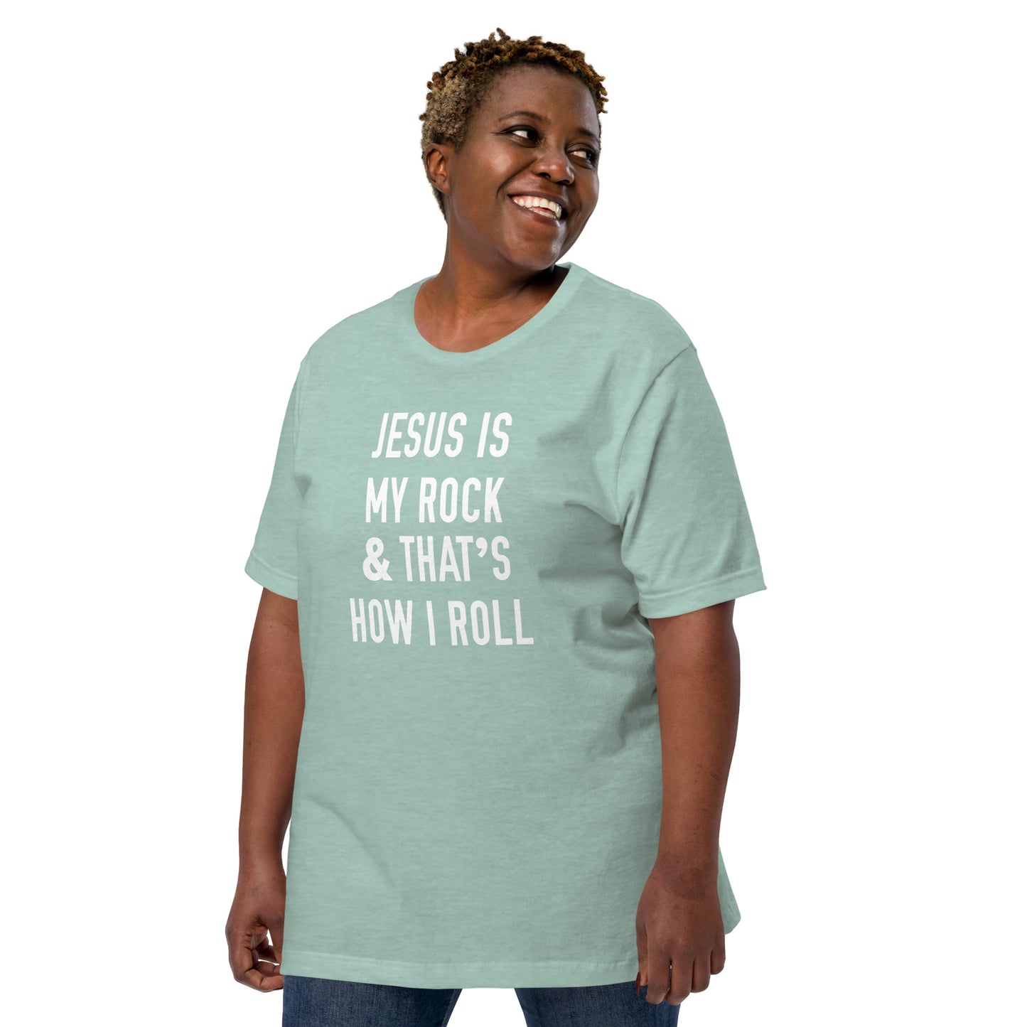 Jesus Is My Rock & That's How I Roll Graphic Tee - Women