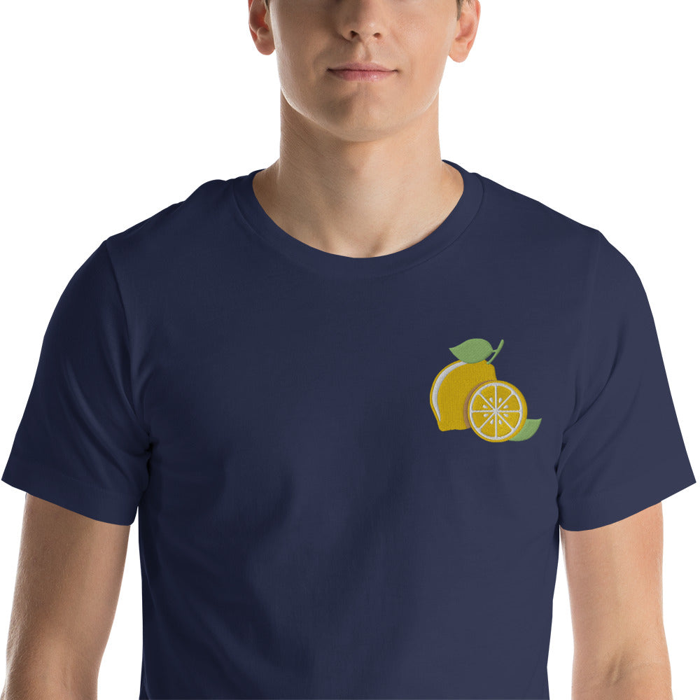 Embroidered Lemon Unisex Graphic T-Shirt