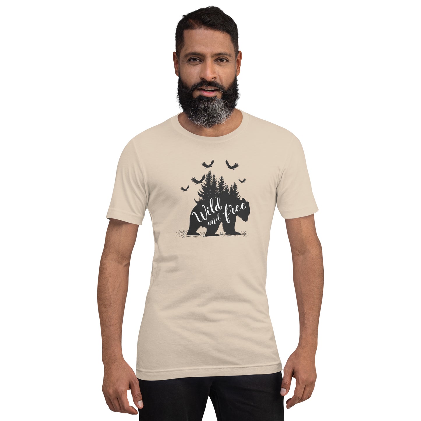 Wild and Free Black and White Design Unisex T-Shirt
