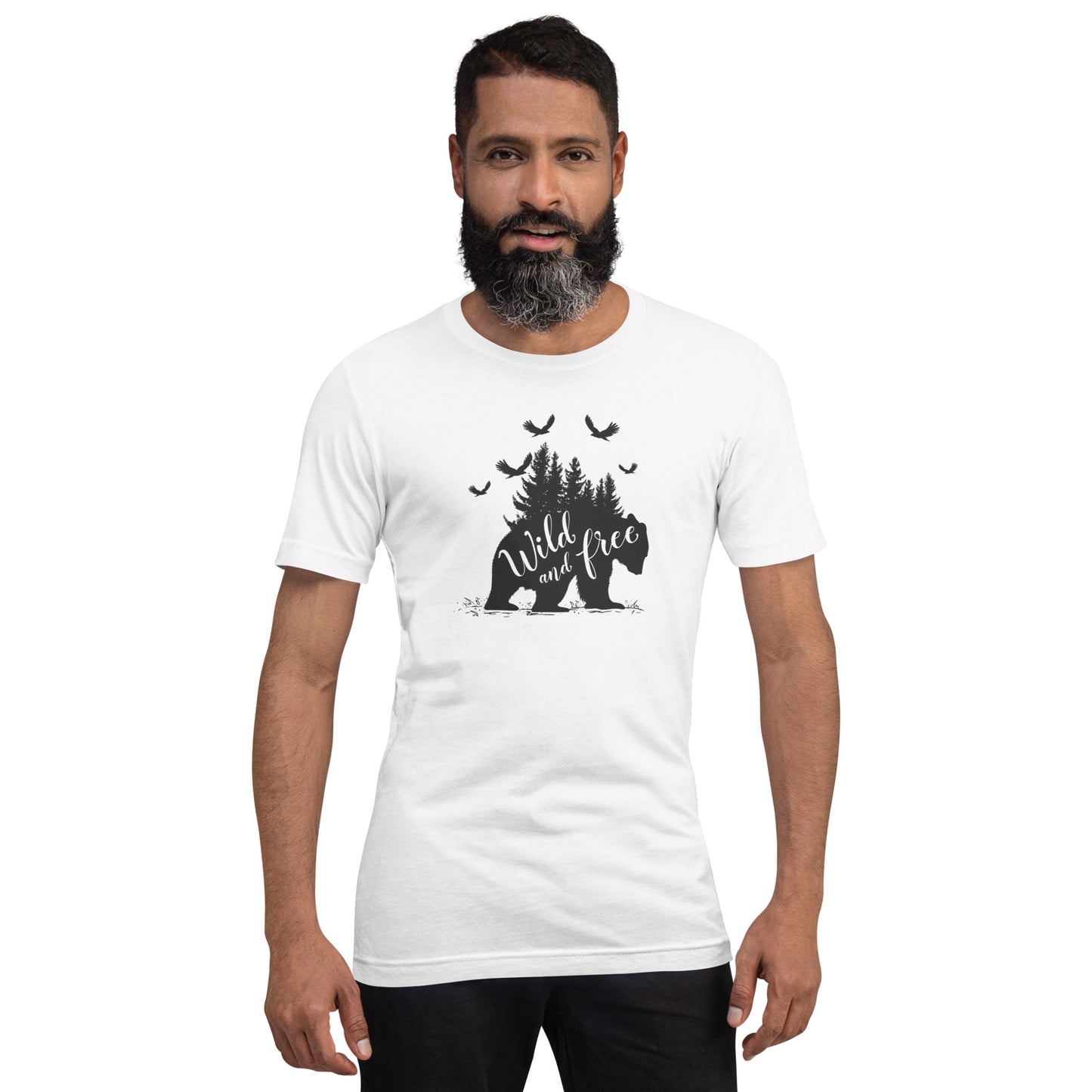 Wild and Free Black and White Design Unisex T-Shirt