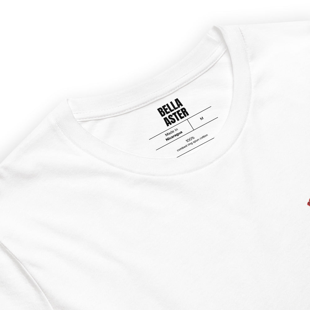 Embroidered Roses Cotton T-Shirt