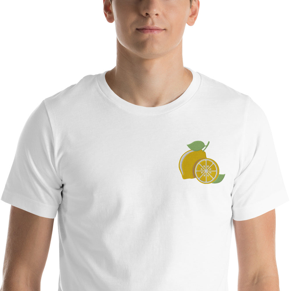 Embroidered Lemon Unisex Graphic T-Shirt