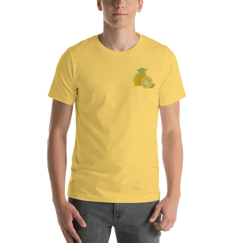 Embroidered Lemon Unisex Graphic T-Shirt