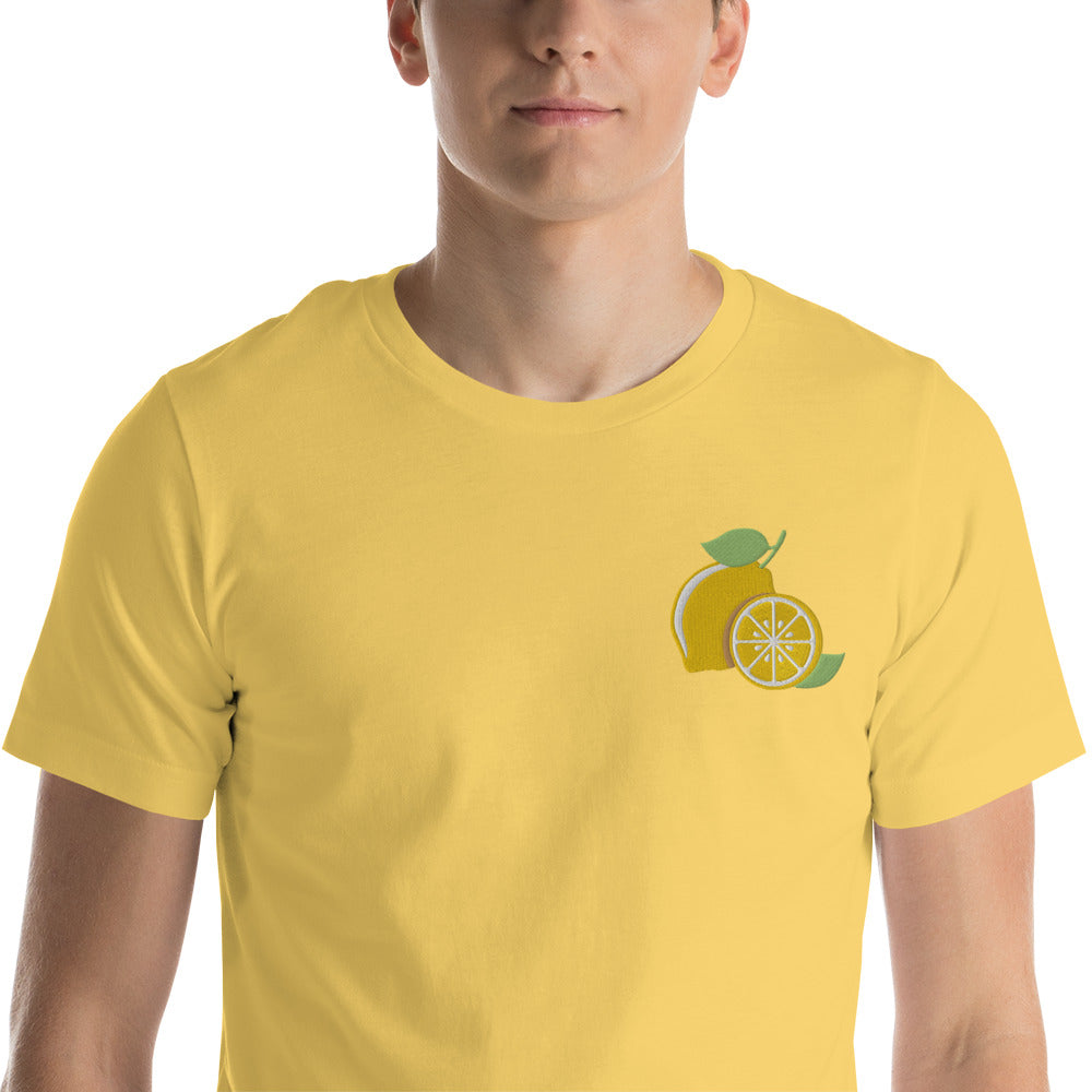 Embroidered Lemon Unisex Graphic T-Shirt