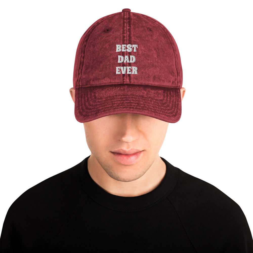 Best Dad Ever Vintage Cotton Twill Cap
