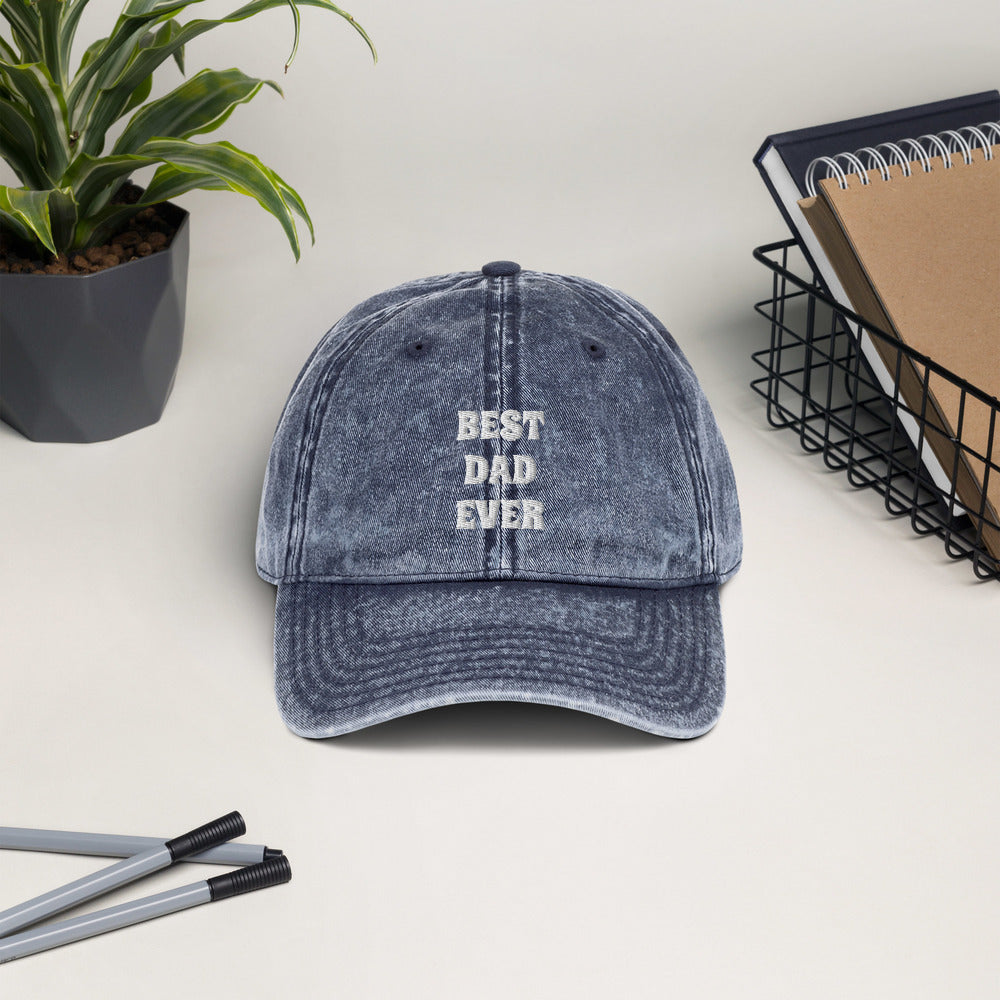 Best Dad Ever Vintage Cotton Twill Cap