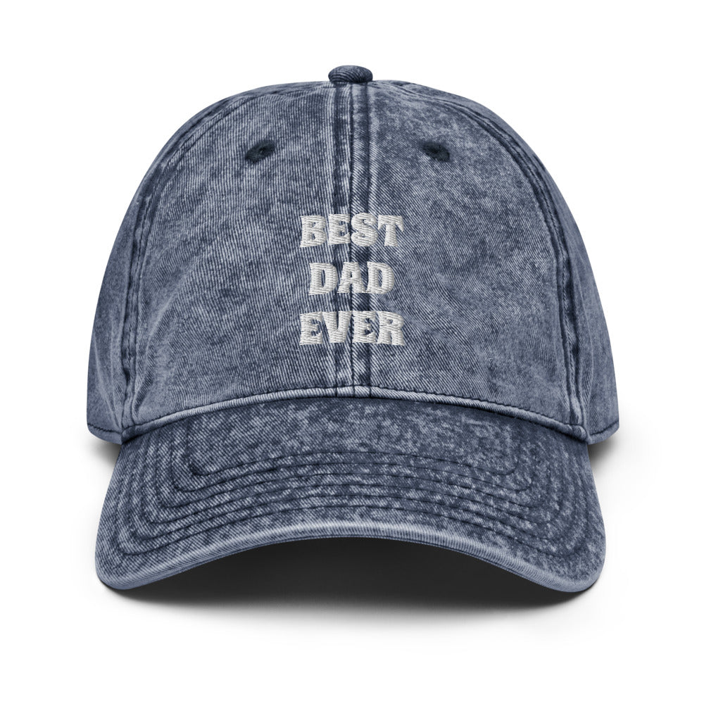 Best Dad Ever Vintage Cotton Twill Cap