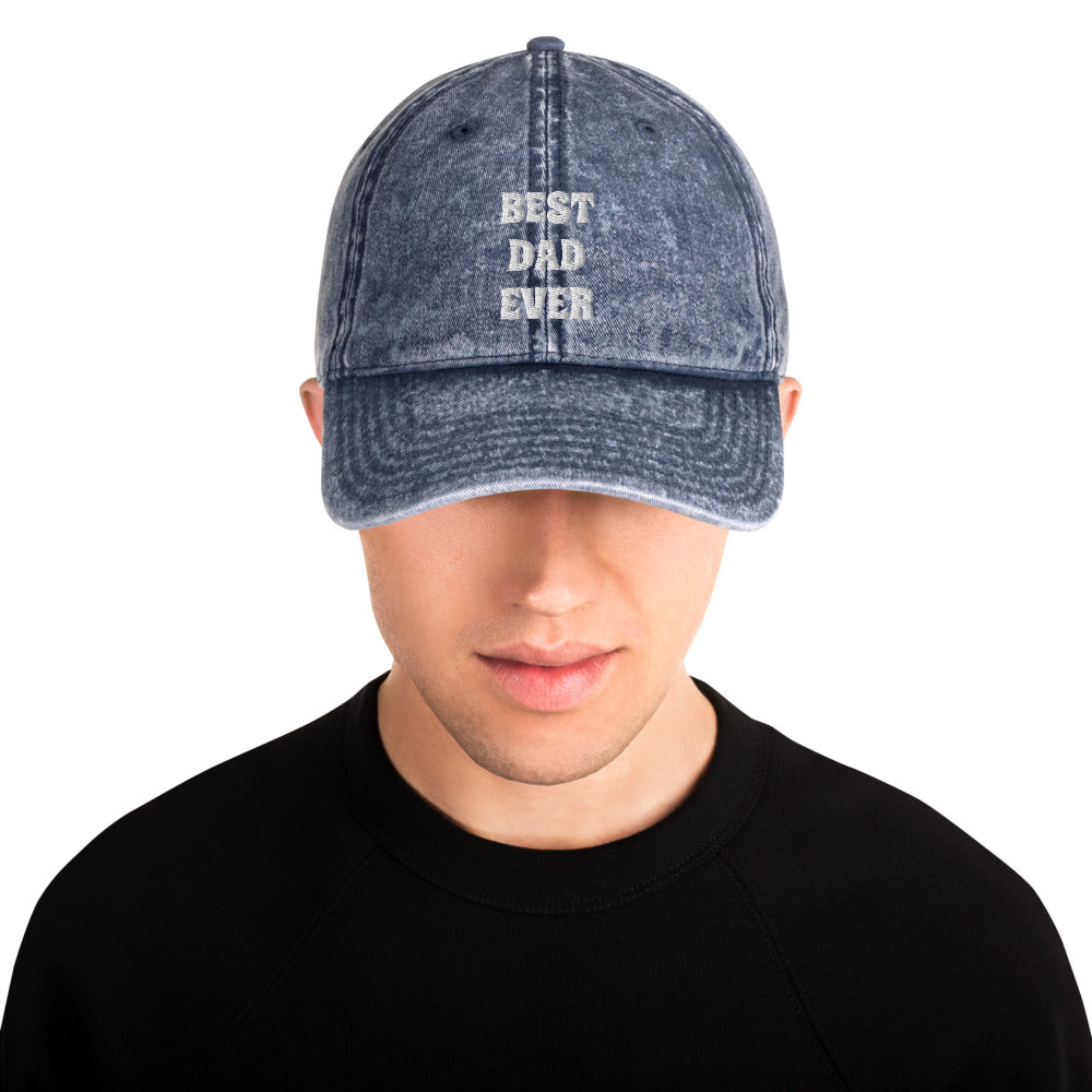 Best Dad Ever Vintage Cotton Twill Cap