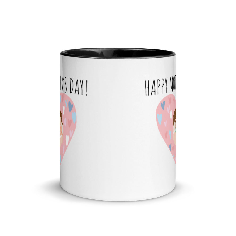Happy Mother's Day Hearts Mug With Color Inside