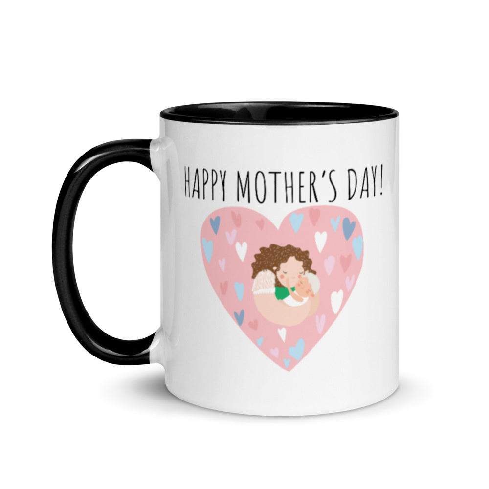 Happy Mother's Day Hearts Mug With Color Inside