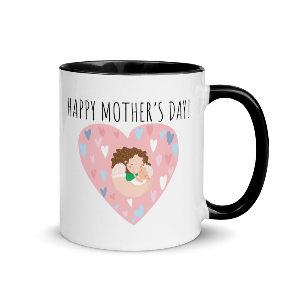 Happy Mother's Day Hearts Mug With Color Inside