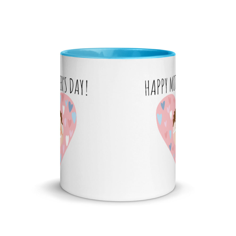 Happy Mother's Day Hearts Mug With Color Inside