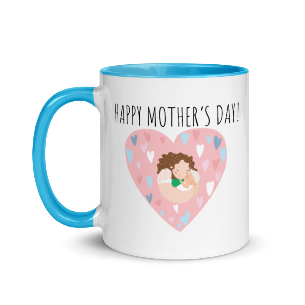 Happy Mother's Day Hearts Mug With Color Inside