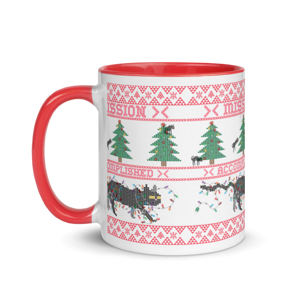 Funny Mission Accomplished Christmas Ceramic Mug with Color Inside