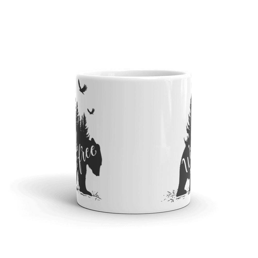 Wild and Free Ceramic White Mug