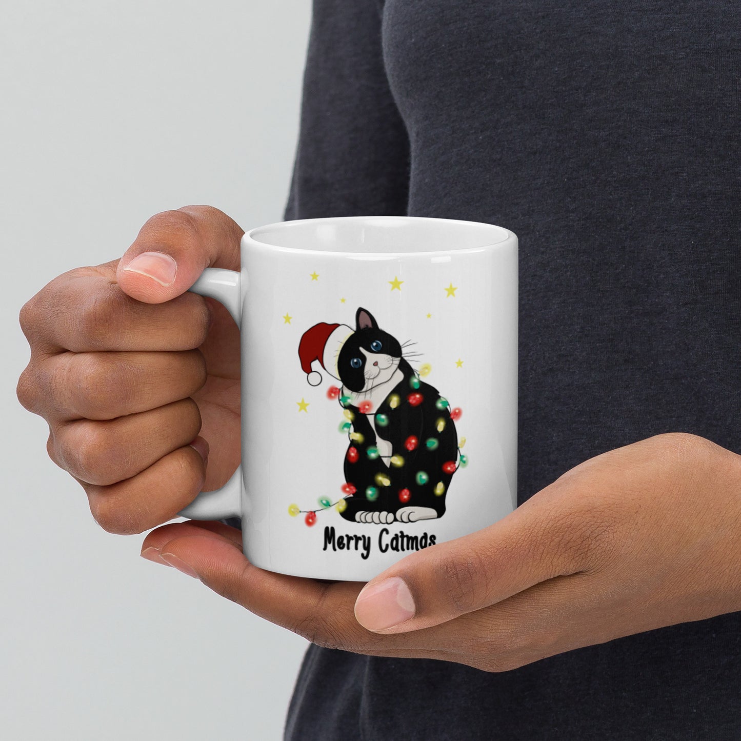 Merry Catmas White Ceramic Mug