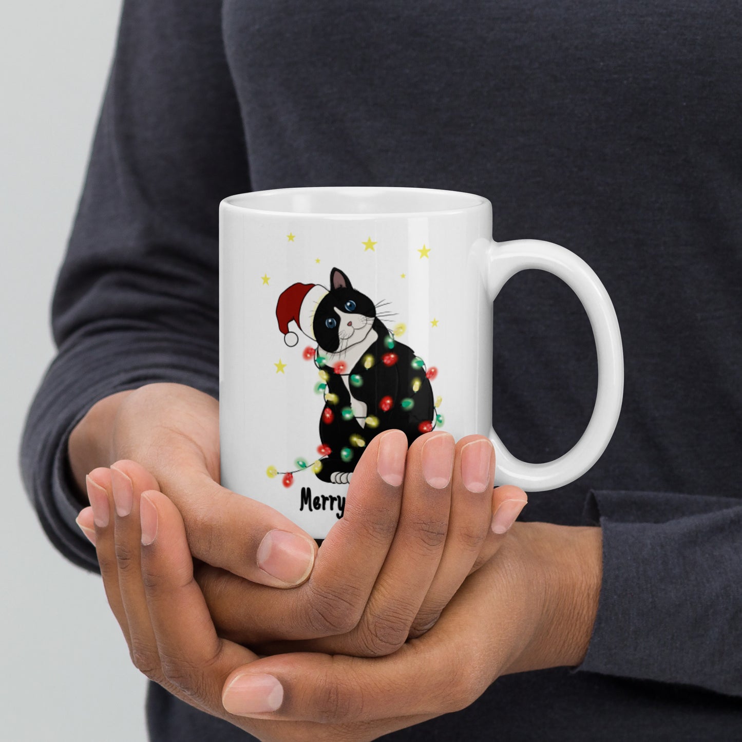 Merry Catmas White Ceramic Mug