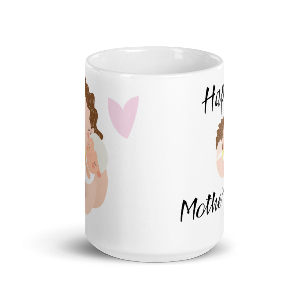 Mother and Child Happy Mother's Day White Glossy Mug