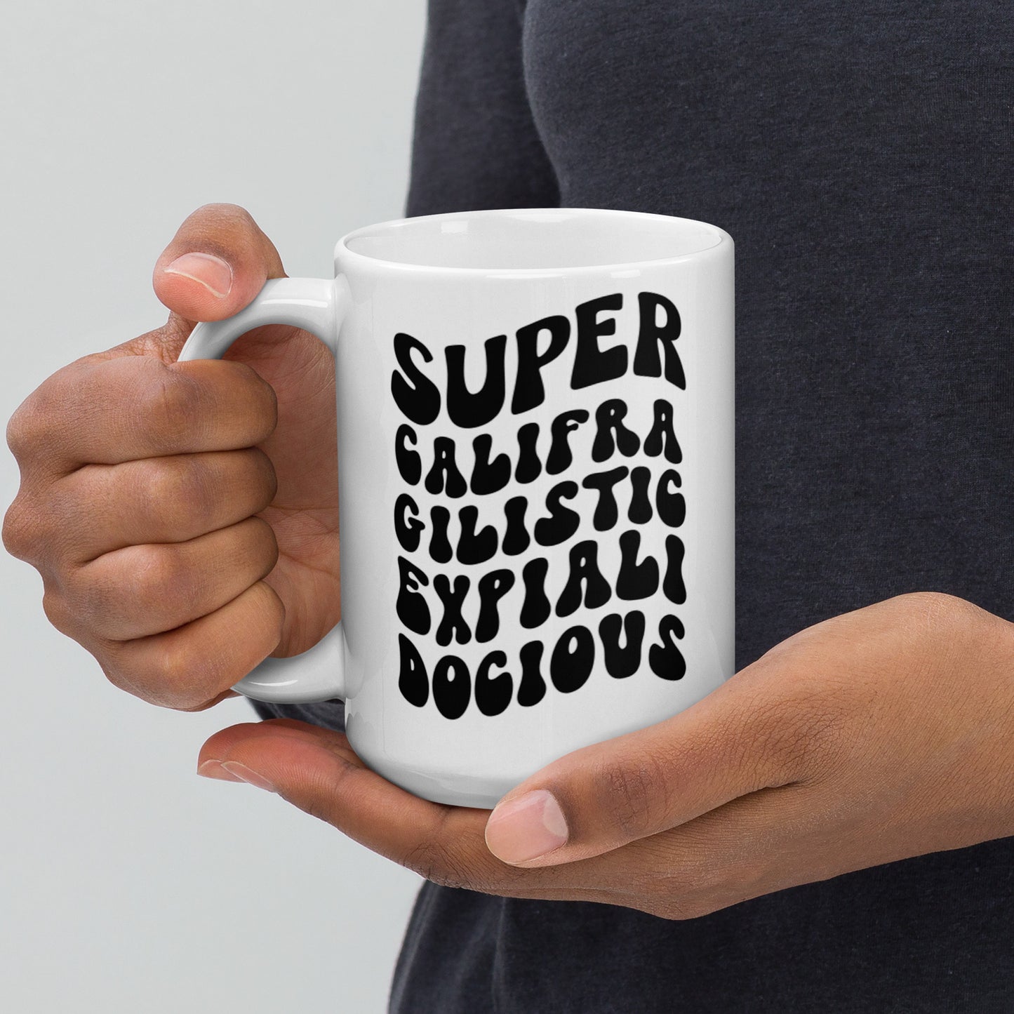 Supercalifragilisticexpialidocious Black Glossy Mug - Retro Black